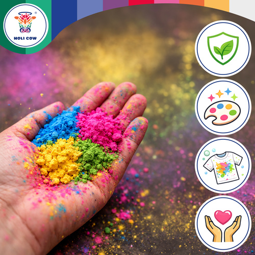 Holi värvipulbri komplekt 6x100 g Holi Cow 27335 - Pilt 11