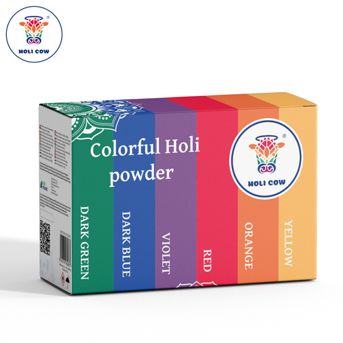 Holi värvipulbri komplekt 6x100 g Holi Cow 27335 - Pilt 3