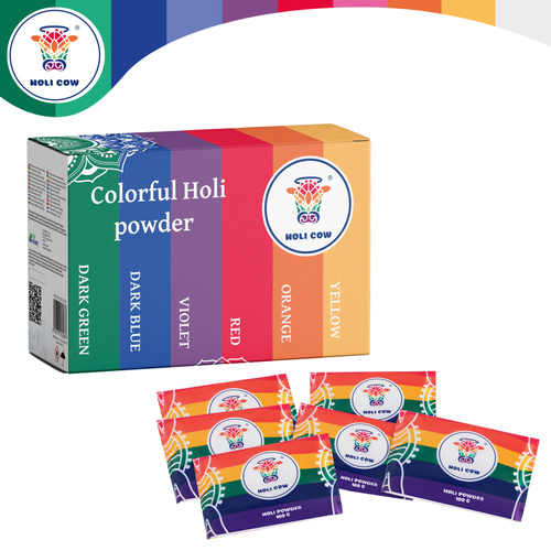Holi värvipulbri komplekt 6x100 g Holi Cow 27335 - Pilt 7