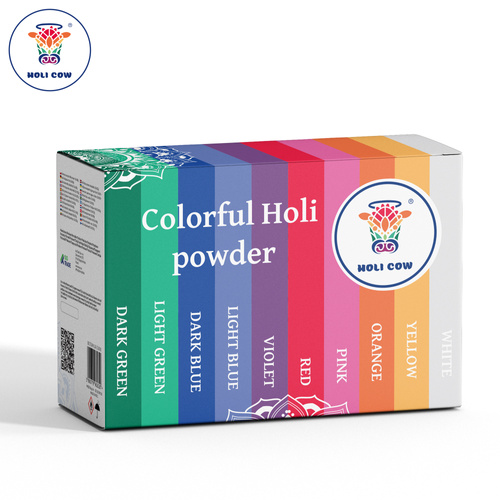 Holi Color Powder Set 10x100g Holi Cow 27334 - Pilt 3
