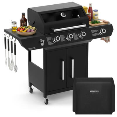 Gas grill 3+1 13.5kW Varen Black 4.0 Kaminer