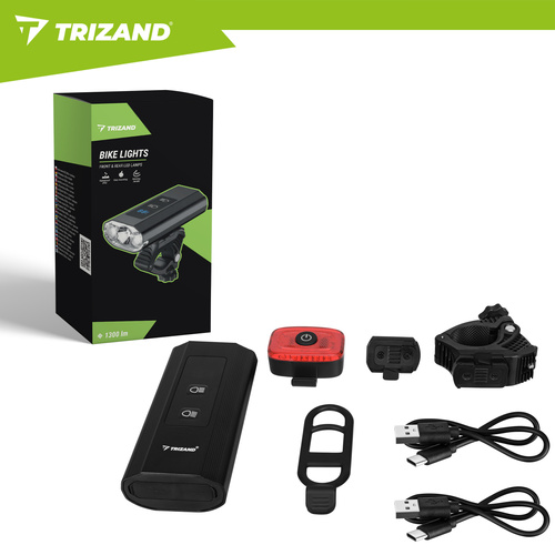 LED-jalgrattatuli 1300 lm + tagatuli Trizand - Pilt 4